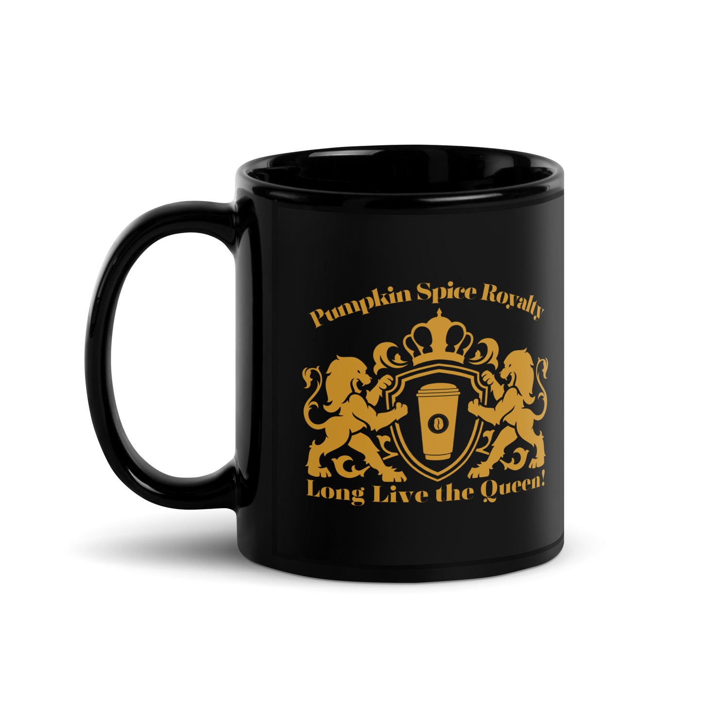 Pumpkin Spice Royalty Black Glossy Mug