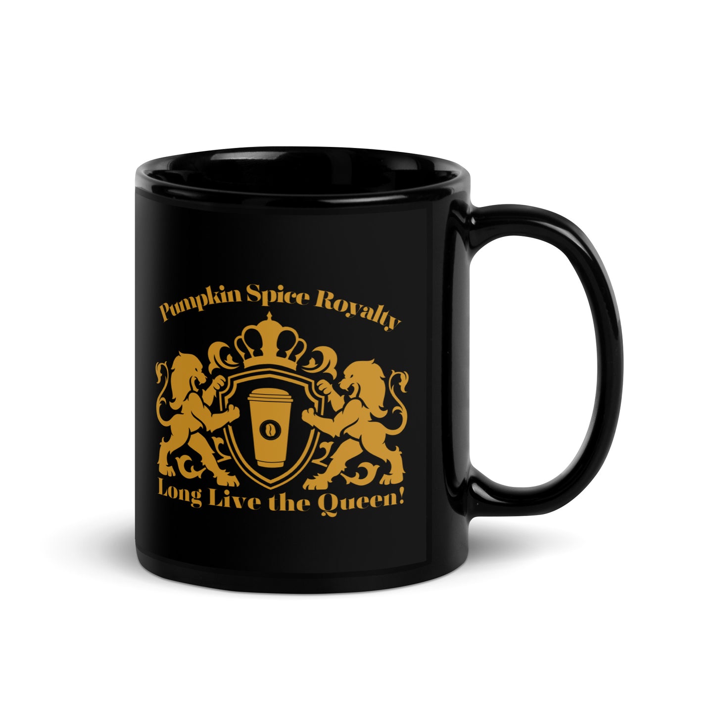 Pumpkin Spice Royalty Black Glossy Mug