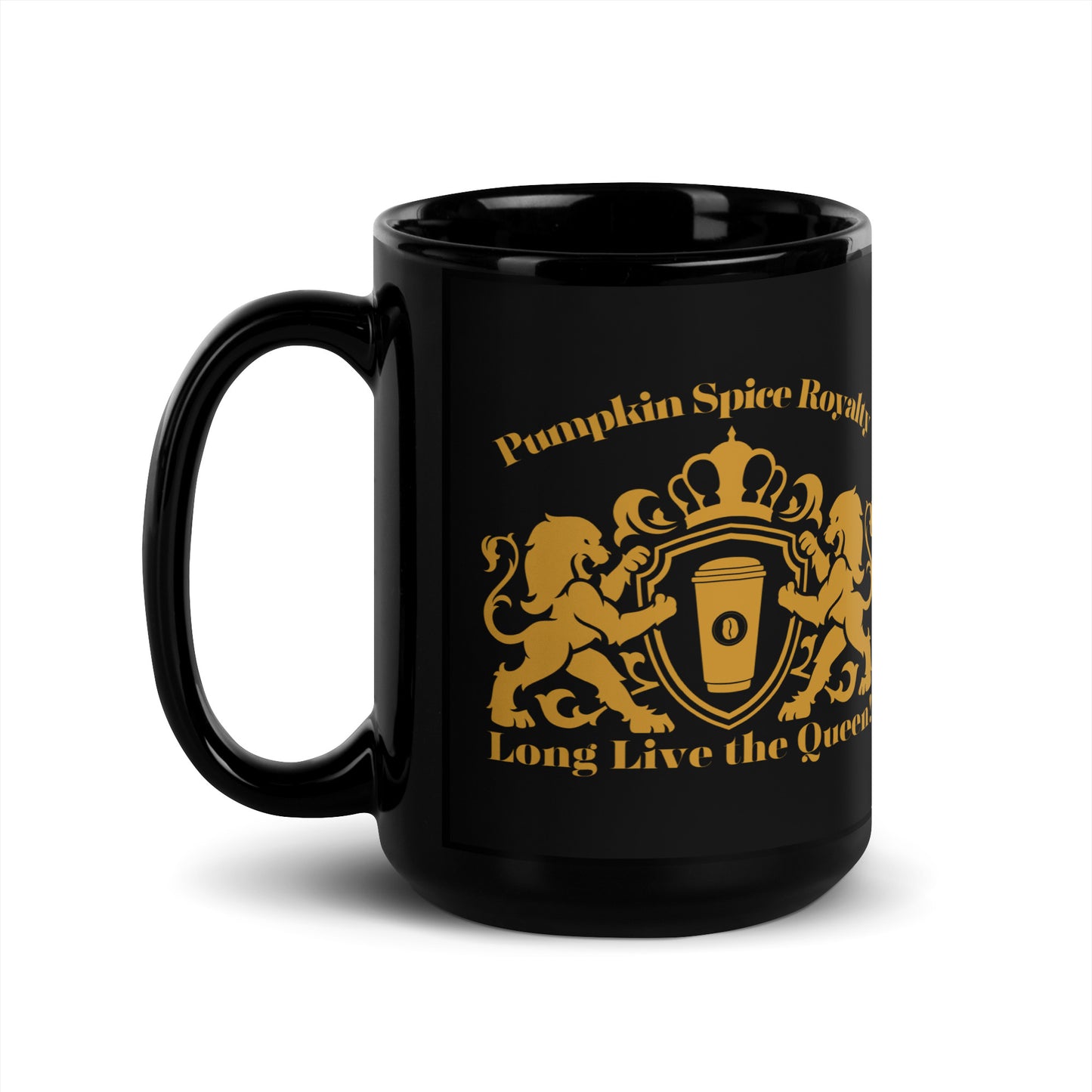 Pumpkin Spice Royalty Black Glossy Mug