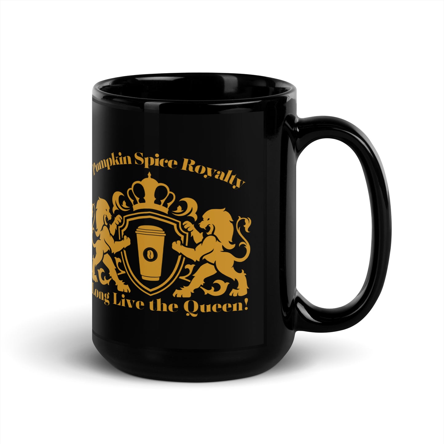 Pumpkin Spice Royalty Black Glossy Mug