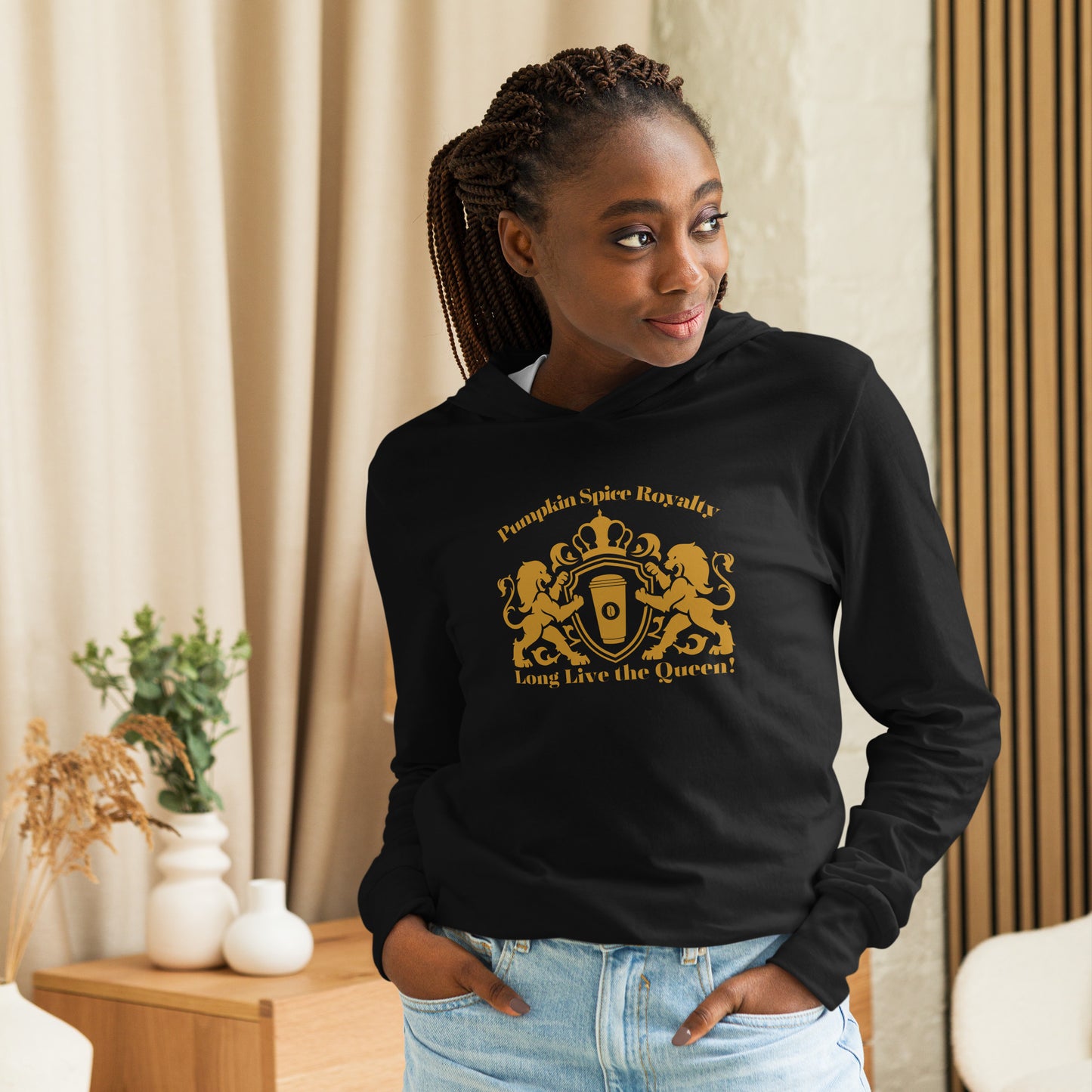 Pumpkin Spice Royalty Hooded Long-Sleeve Tee