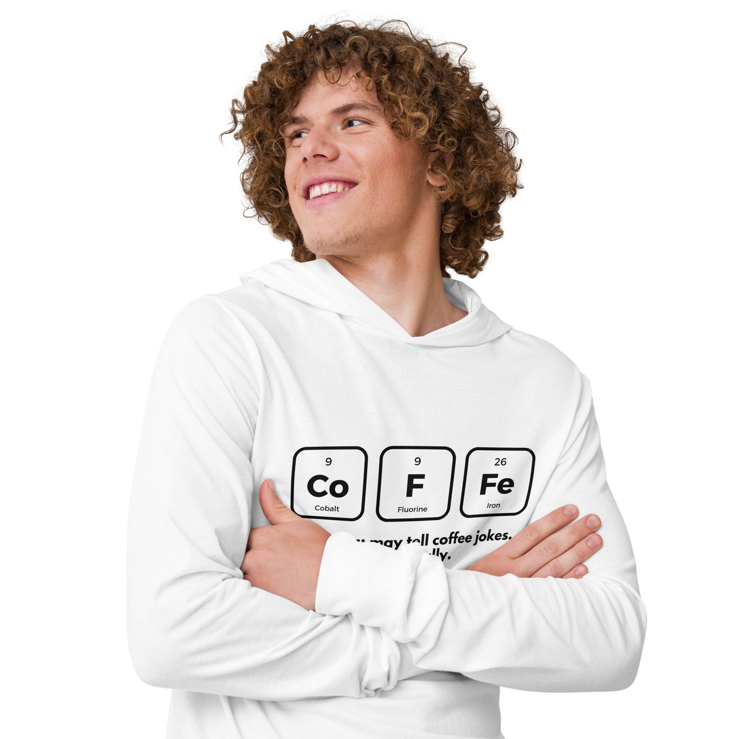 May Tell Coffee Jokes Periodically-Hooded Long Sleeve Tee
