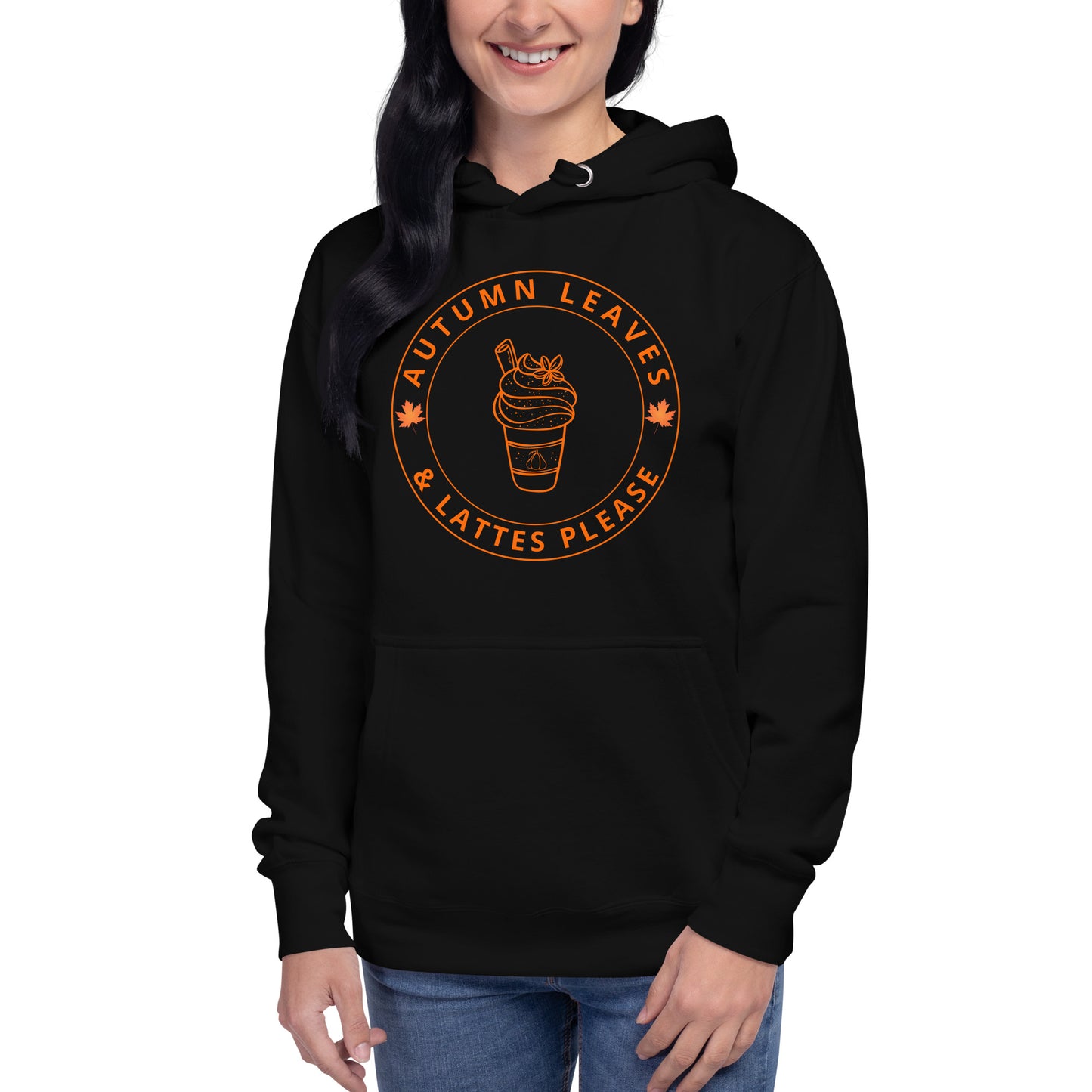 Autumn Leaves and Lattes Please Premium Cotton Hoodie