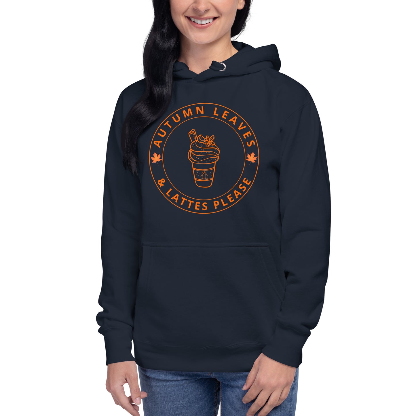 Autumn Leaves and Lattes Please Premium Cotton Hoodie