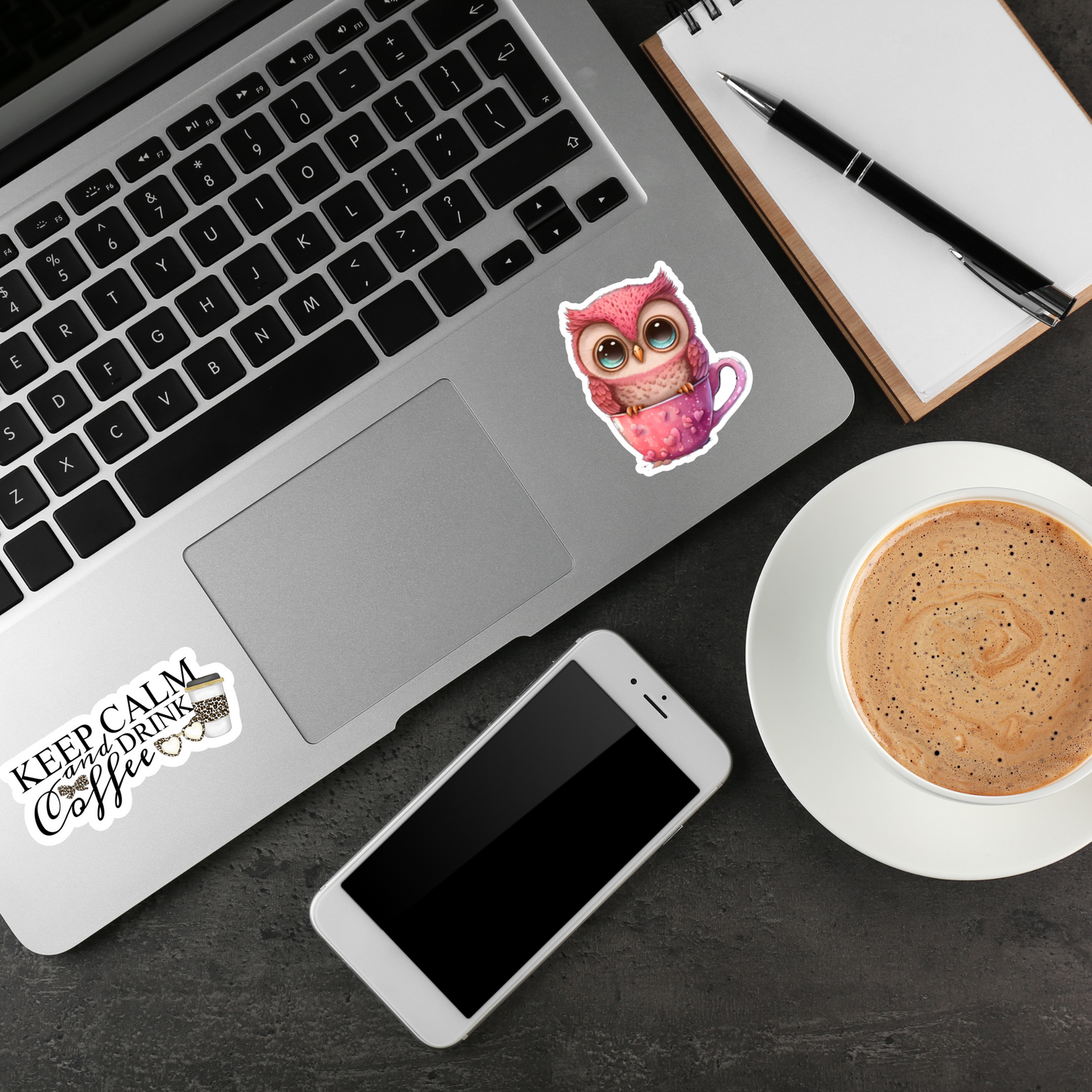 Cute Owl Coffee Sticker