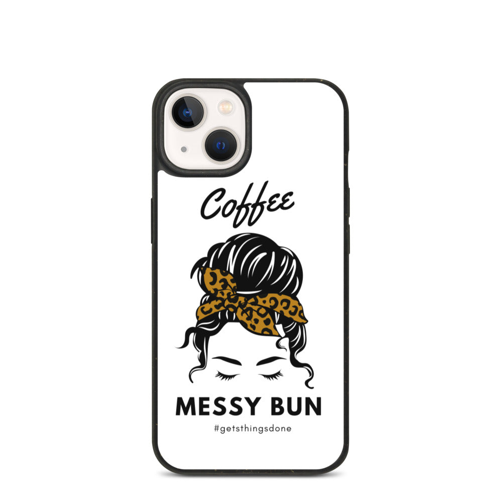 Coffee. Messy Bun #getsthingsdone Biodegradable iPhone Case
