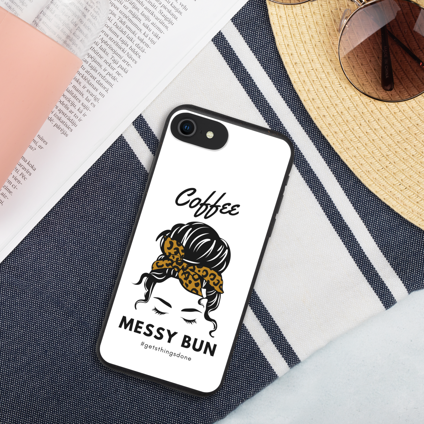 Coffee. Messy Bun #getsthingsdone Biodegradable iPhone Case
