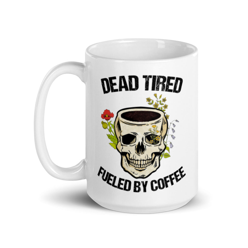 Fueled by Coffee White Glossy Mug