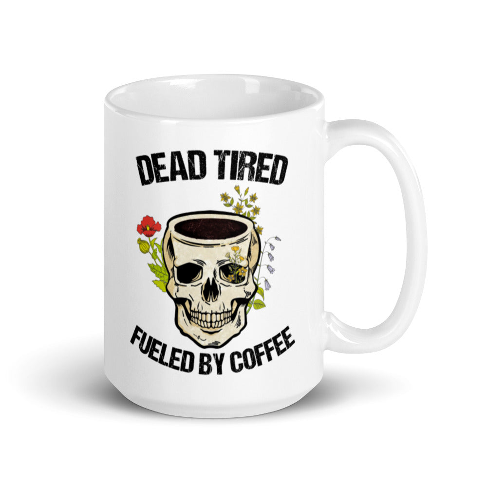 Fueled by Coffee White Glossy Mug
