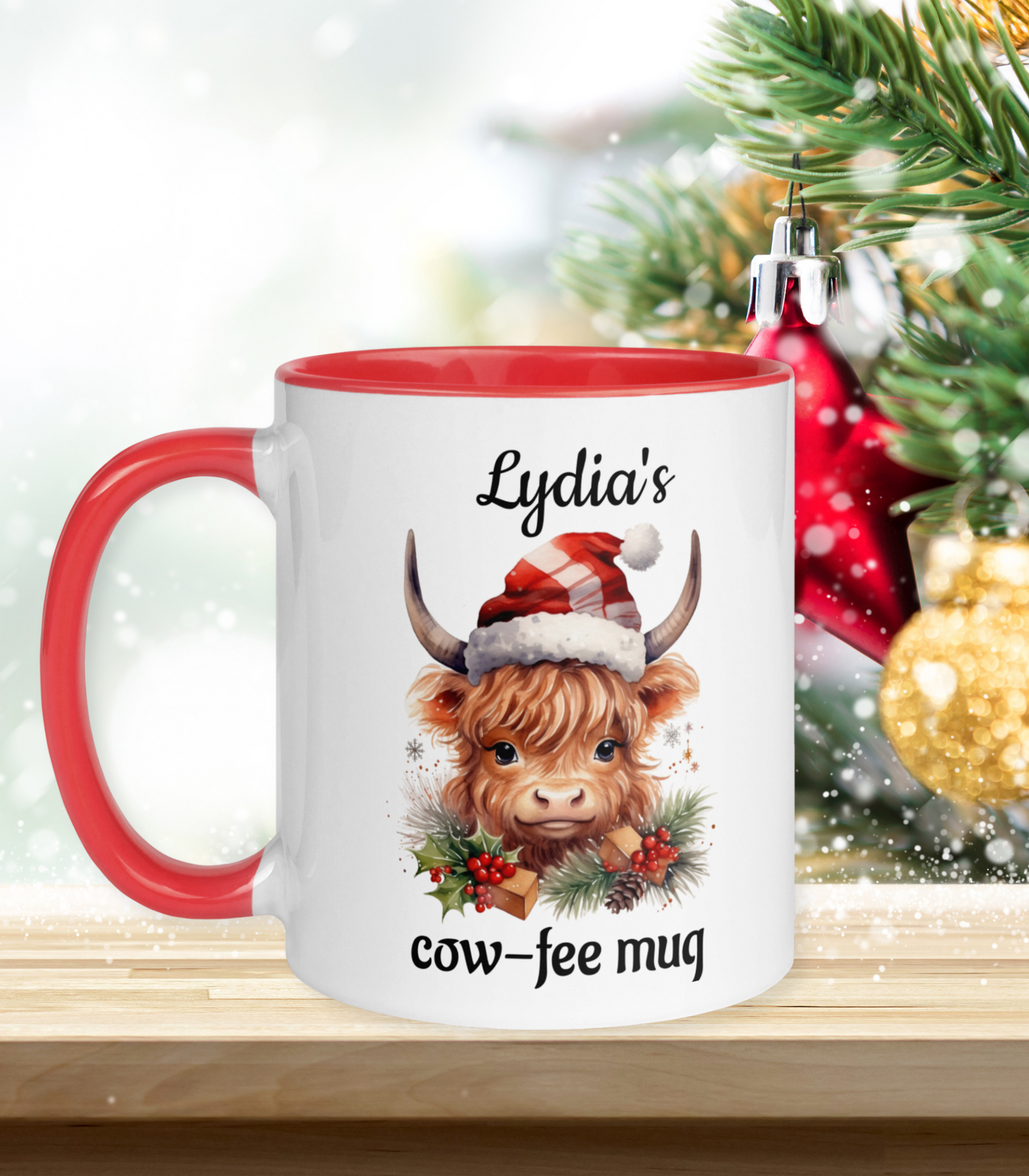 Personalized Christmas Cow-fee Mug