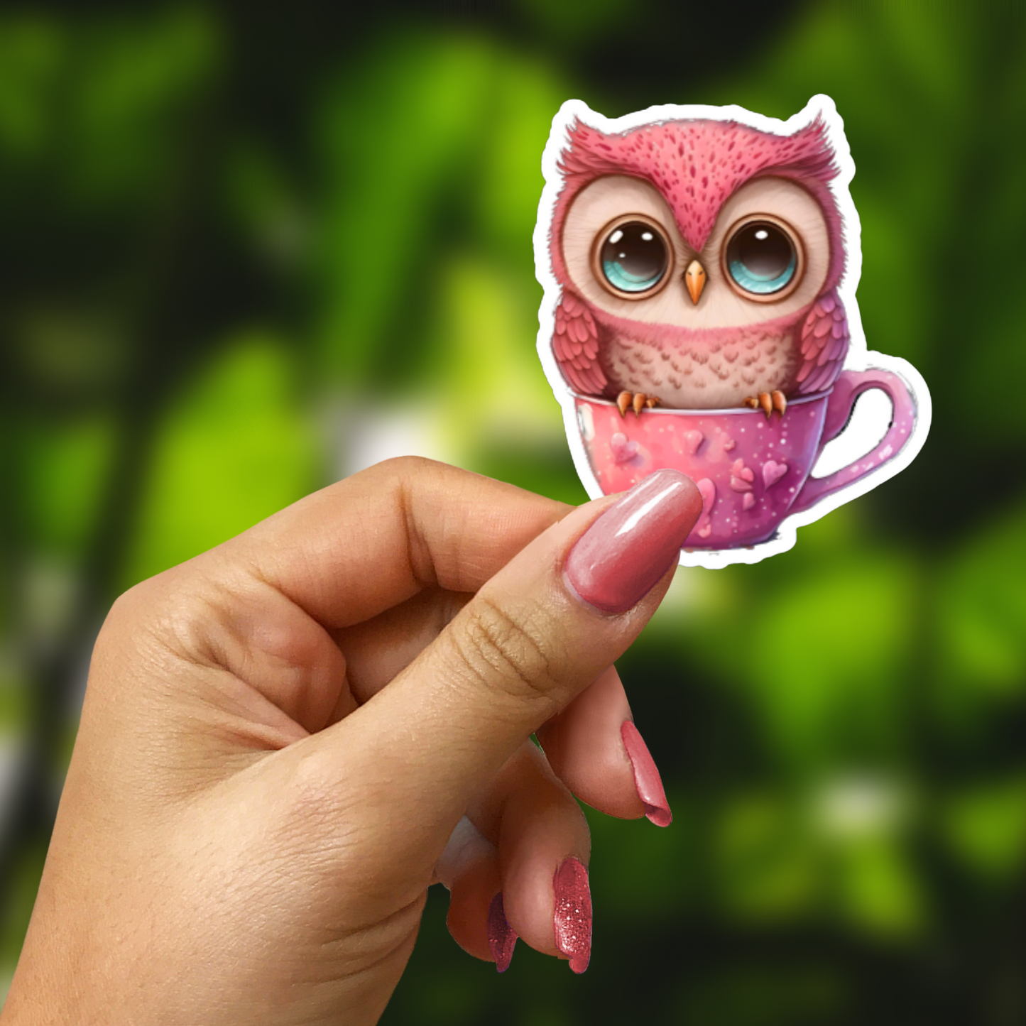 Cute Owl Coffee Sticker