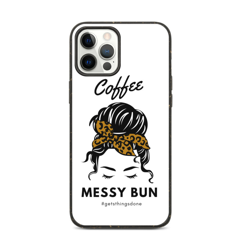 Coffee. Messy Bun #getsthingsdone Biodegradable iPhone Case